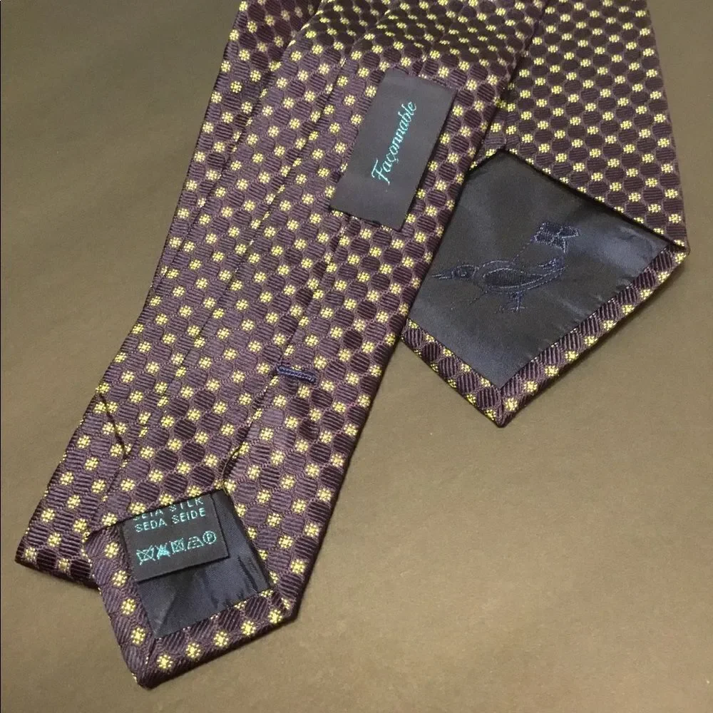 Faconnable Men’s Neck Tie 100% Silk Made in Italy